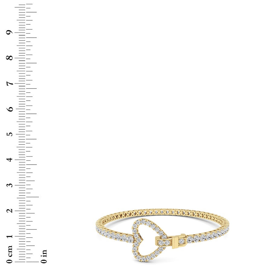5CTW Round Shaped Lab Grown Diamond (F/VS) Bracelet in 14K White Gold