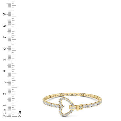 5CTW Round Shaped Lab Grown Diamond (F/VS) Bracelet in 14K White Gold