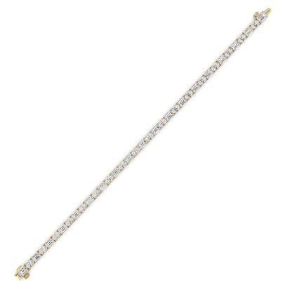 10CTW Emerald Shaped Lab Grown Diamond (F/VS) Bracelet in 14K White Gold
