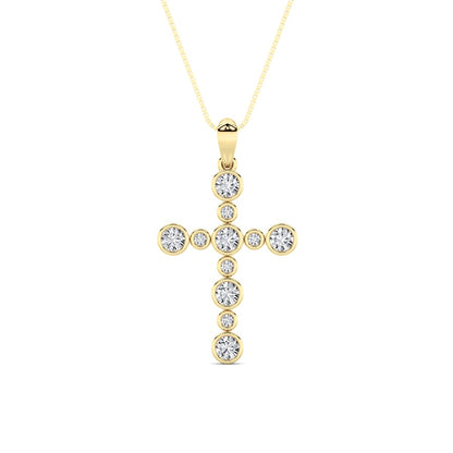 1CTW Round Shaped Lab Grown Diamond (F/VS) Necklace in 14K Yellow Gold
