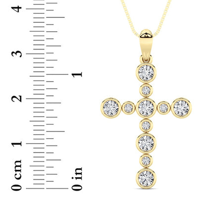 1CTW Round Shaped Lab Grown Diamond (F/VS) Necklace in 14K Yellow Gold