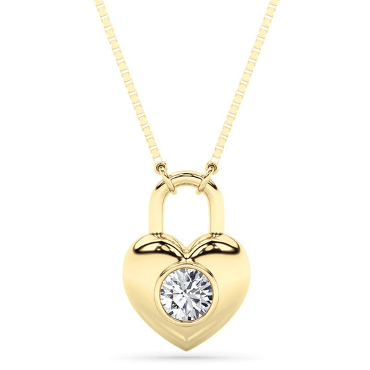 0.5CTW Round Shaped Lab Grown Diamond (F/VS) Necklace in 14K Yellow Gold