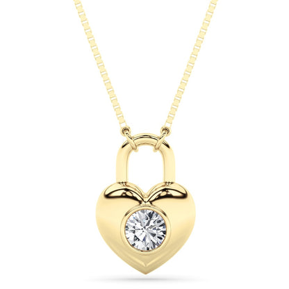 0.5CTW Round Shaped Lab Grown Diamond (F/VS) Necklace in 14K Yellow Gold