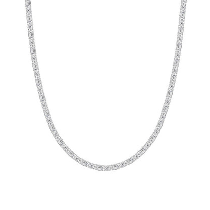 25CTW Emerald Shaped Lab Grown Diamond (F/VS) Necklace in 14K White Gold