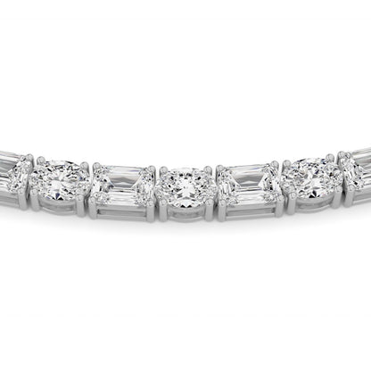25CTW Emerald Shaped Lab Grown Diamond (F/VS) Necklace in 14K White Gold