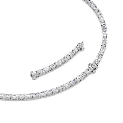 25CTW Emerald Shaped Lab Grown Diamond (F/VS) Necklace in 14K White Gold