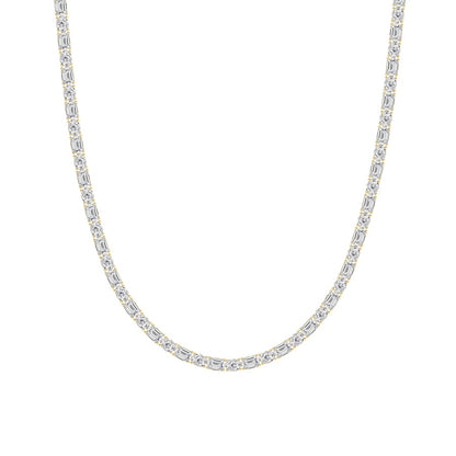 25CTW Emerald Shaped Lab Grown Diamond (F/VS) Necklace in 14K White Gold