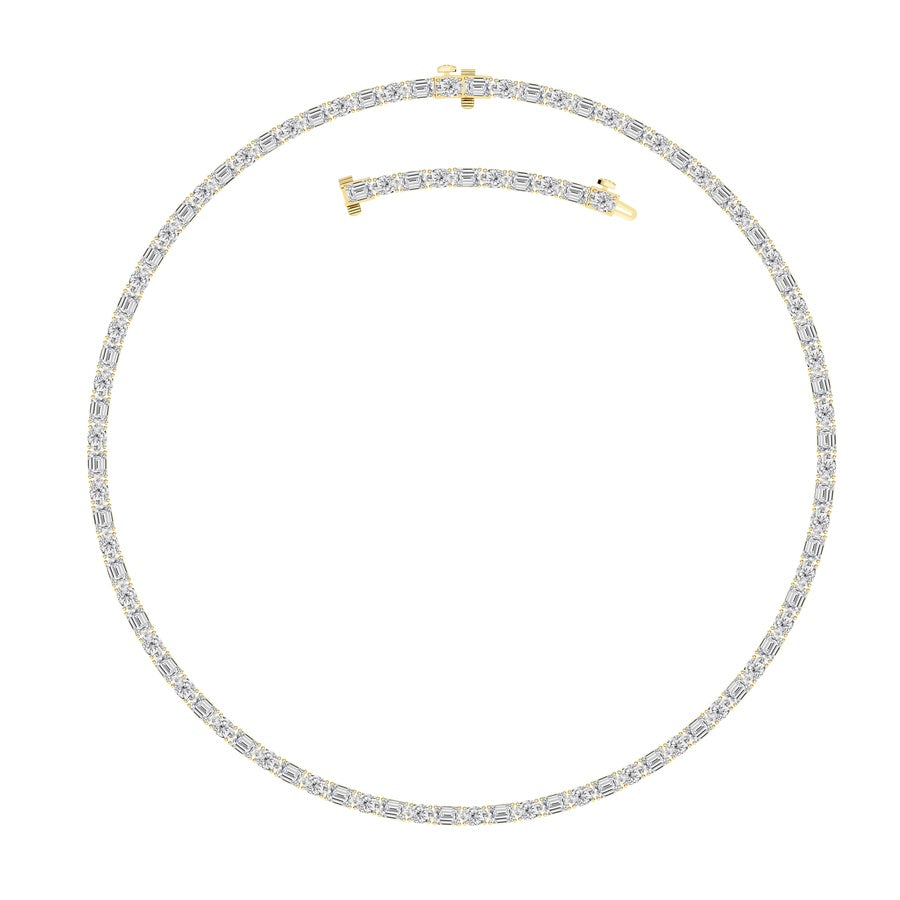 25CTW Emerald Shaped Lab Grown Diamond (F/VS) Necklace in 14K White Gold