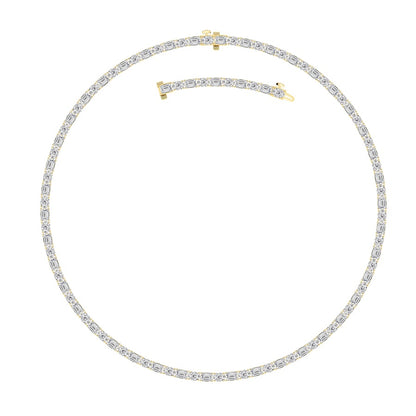 25CTW Emerald Shaped Lab Grown Diamond (F/VS) Necklace in 14K White Gold