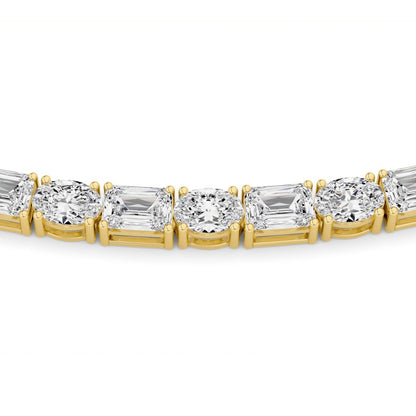 25CTW Emerald Shaped Lab Grown Diamond (F/VS) Necklace in 14K White Gold