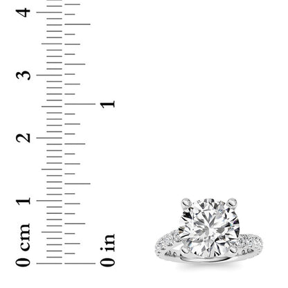 3.75CTW Round Shaped Lab Grown Diamond (F/VS) Ring in 14K White Gold