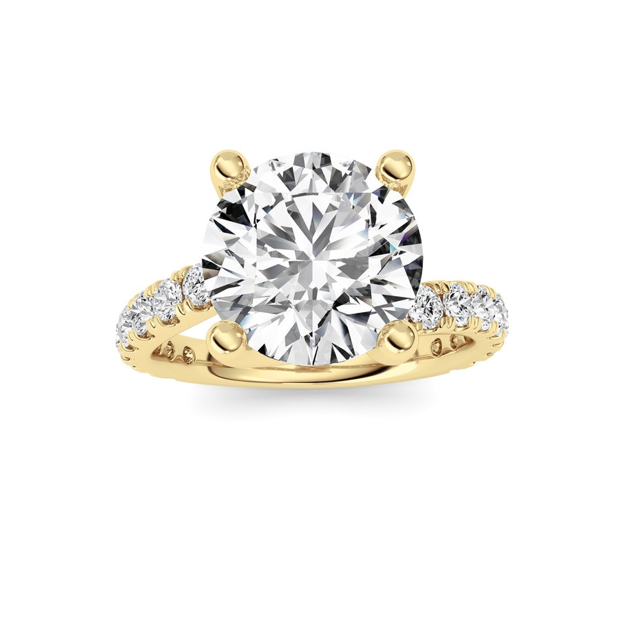 3.75CTW Round Shaped Lab Grown Diamond (F/VS) Ring in 14K White Gold