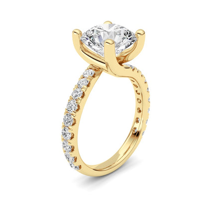 3.75CTW Round Shaped Lab Grown Diamond (F/VS) Ring in 14K White Gold
