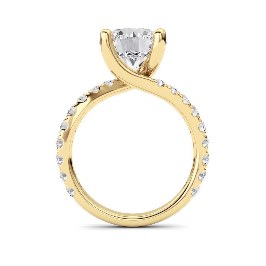 3.75CTW Round Shaped Lab Grown Diamond (F/VS) Ring in 14K White Gold