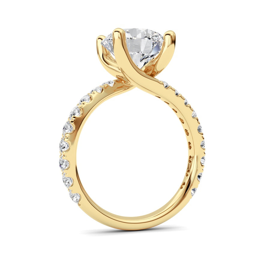 3.75CTW Round Shaped Lab Grown Diamond (F/VS) Ring in 14K White Gold