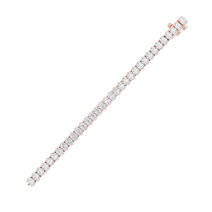 16.5CTW Oval Shaped Lab Grown Diamond (F/VS) East West Line Bracelet in 14K Gold