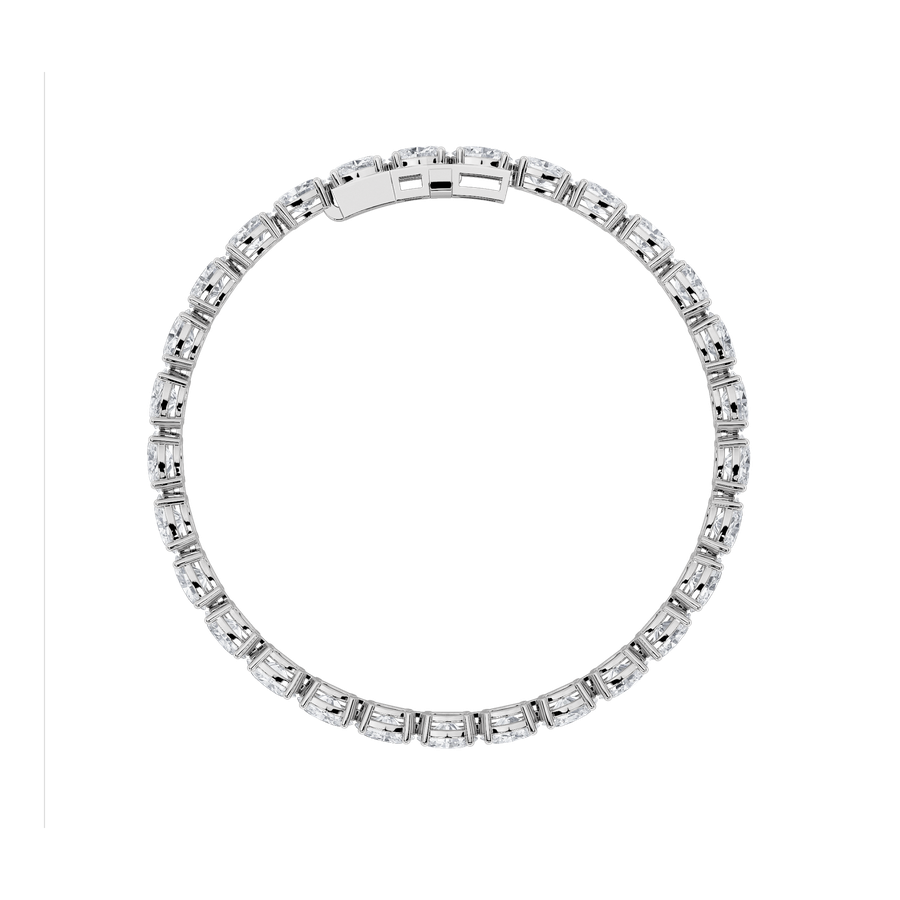 8CTW Oval Shaped Lab Grown Diamond (F/VS) Bracelet in 14K White Gold