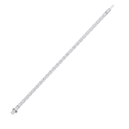 8CTW Oval Shaped Lab Grown Diamond (F/VS) Bracelet in 14K White Gold
