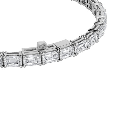 21CTW Radiant Shaped Lab Grown Diamond (F/VS) Bracelet in 14K White Gold
