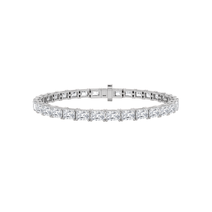 5CTW Radiant Shaped Lab Grown Diamond (F/VS) Bracelet in 14K White Gold
