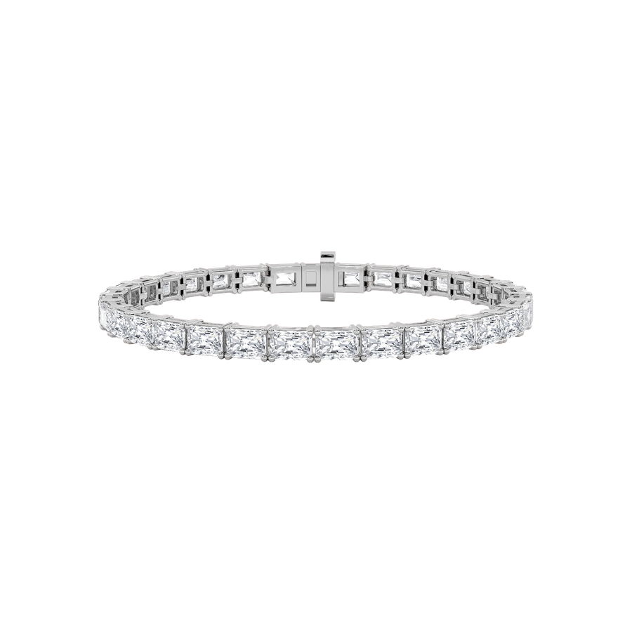 8CTW Radiant Shaped Lab Grown Diamond (F/VS) Bracelet in 14K White Gold