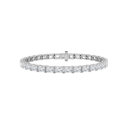 8CTW Radiant Shaped Lab Grown Diamond (F/VS) Bracelet in 14K White Gold