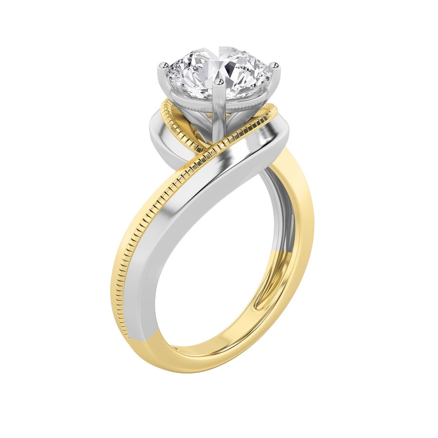 2CTW Round Shaped Lab Grown Diamond (F/VS) Solitaire Engagement Ring in 14K Gold