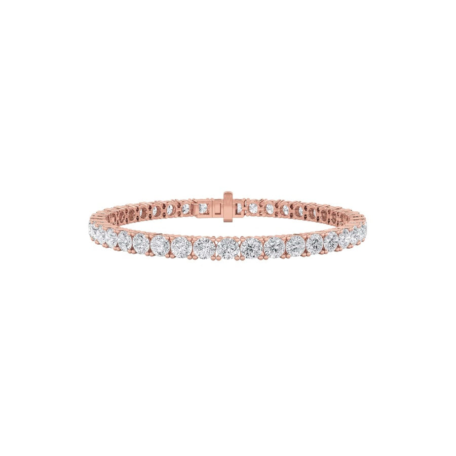 11CTW Round Shaped Lab Grown Diamond (F/VS) Classic Tennis Bracelet in 14K Gold