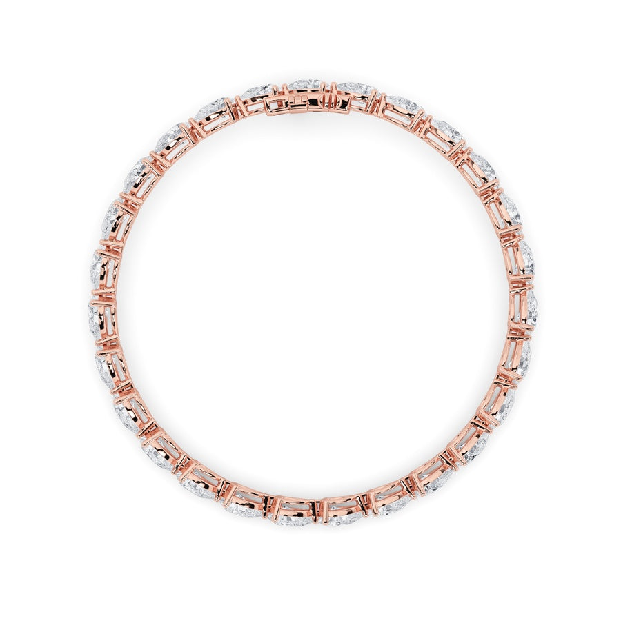 7CTW Pear Shaped Lab Grown Diamond (F/VS) Fancy Line Bracelet in 14K Gold