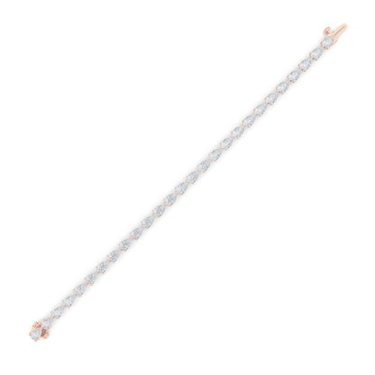 7CTW Pear Shaped Lab Grown Diamond (F/VS) Fancy Line Bracelet in 14K Gold