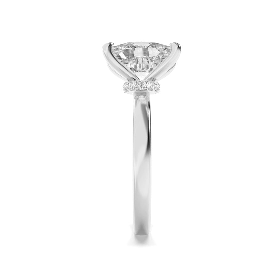 1.5CTW Elongated Cushion Shaped Lab Grown Diamond (F/VS) Ring in 14K White Gold