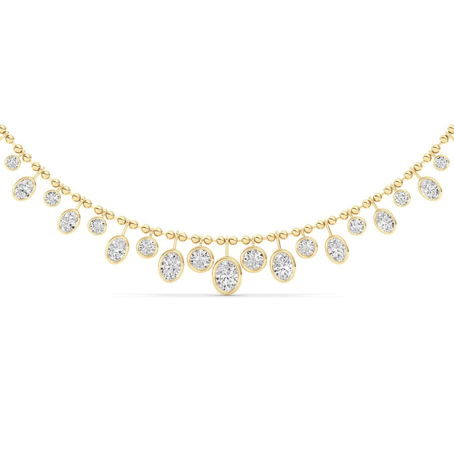 10CTW MX Shaped Lab Grown Diamond (F/VS) Necklace in 14K Yellow Gold