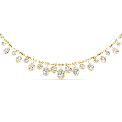 10CTW MX Shaped Lab Grown Diamond (F/VS) Necklace in 14K Yellow Gold