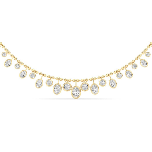 10CTW MX Shaped Lab Grown Diamond (F/VS) Necklace in 14K Yellow Gold