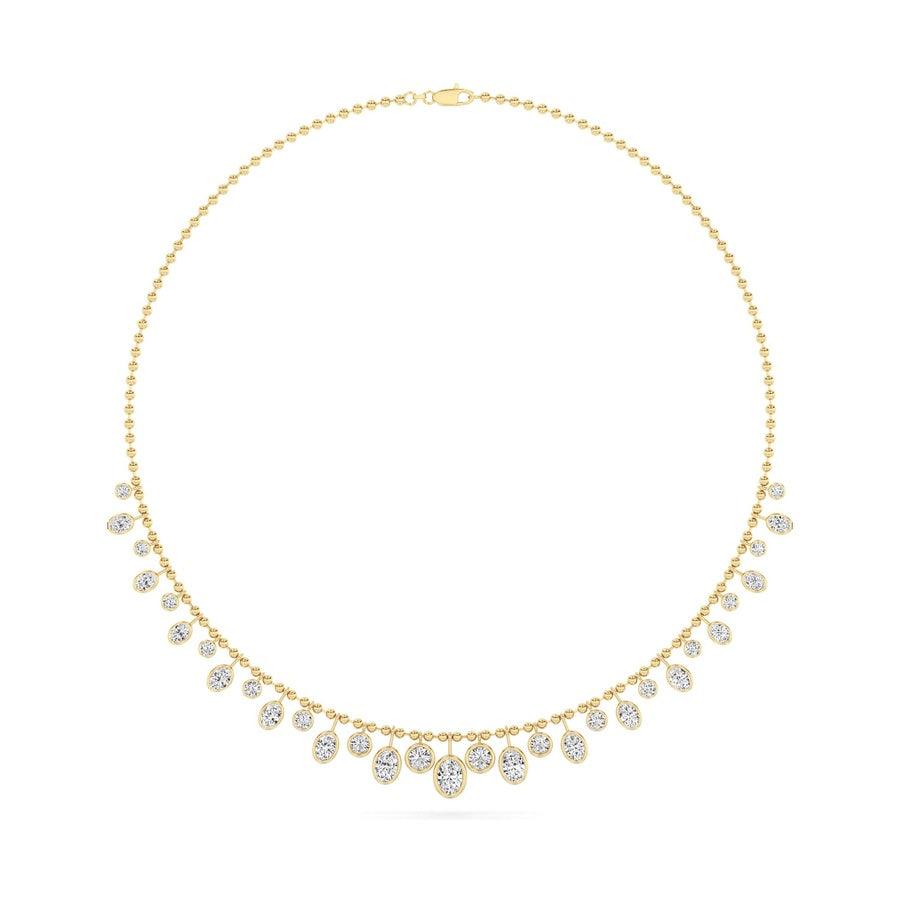 10CTW MX Shaped Lab Grown Diamond (F/VS) Necklace in 14K Yellow Gold