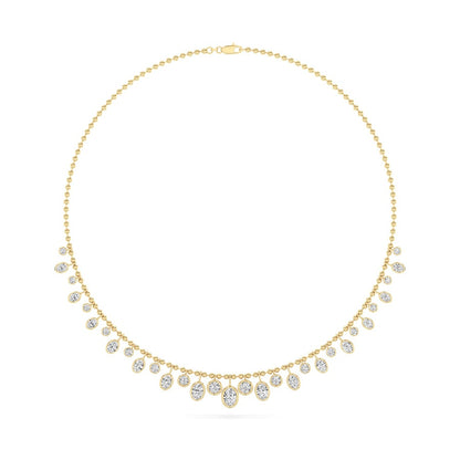 10CTW MX Shaped Lab Grown Diamond (F/VS) Necklace in 14K Yellow Gold