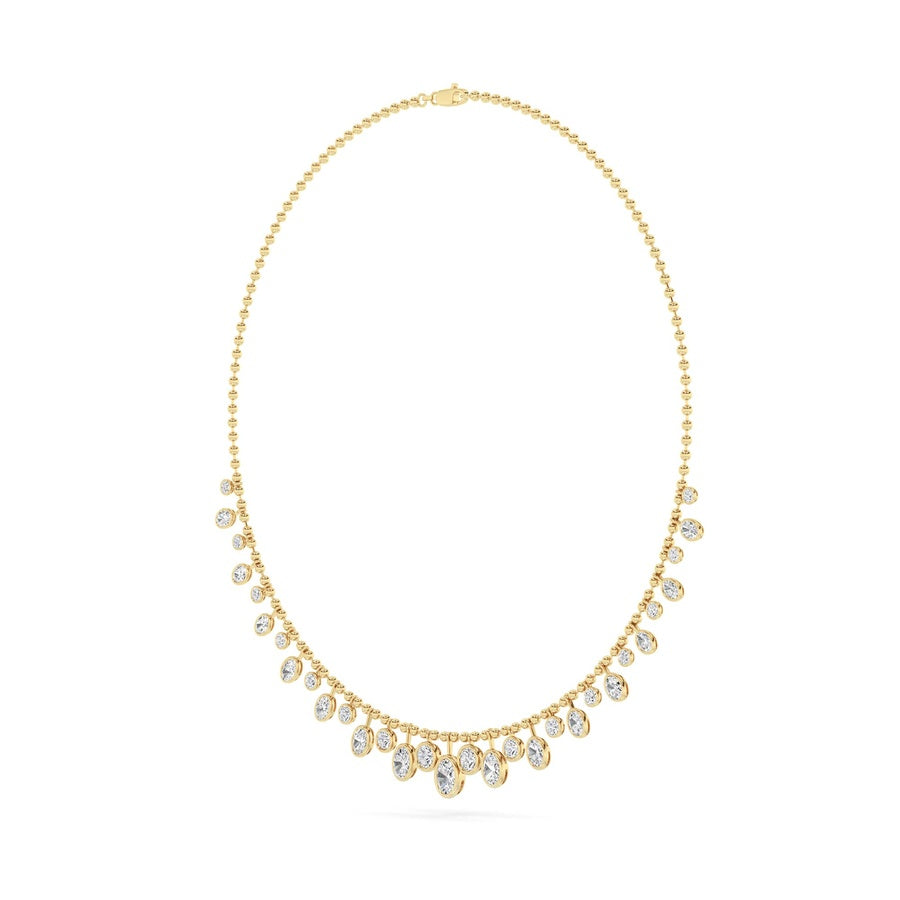 10CTW MX Shaped Lab Grown Diamond (F/VS) Necklace in 14K Yellow Gold