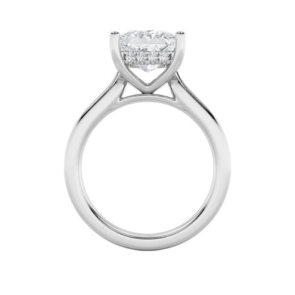 2CTW Princess Shaped Lab Grown Diamond (F/VS) Ring in 14K White Gold