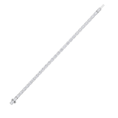 7CTW Oval Shaped Lab Grown Diamond (F/VS) Bracelet in 14K White Gold