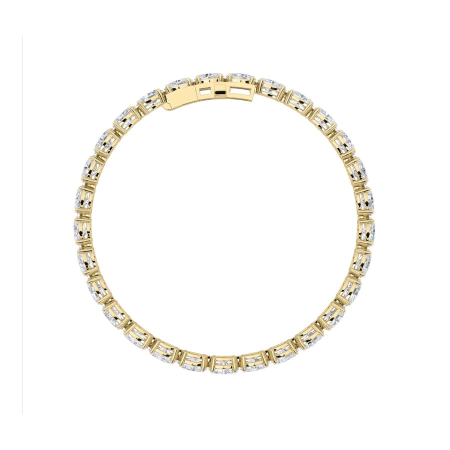 7CTW Oval Shaped Lab Grown Diamond (F/VS) Bracelet in 14K White Gold