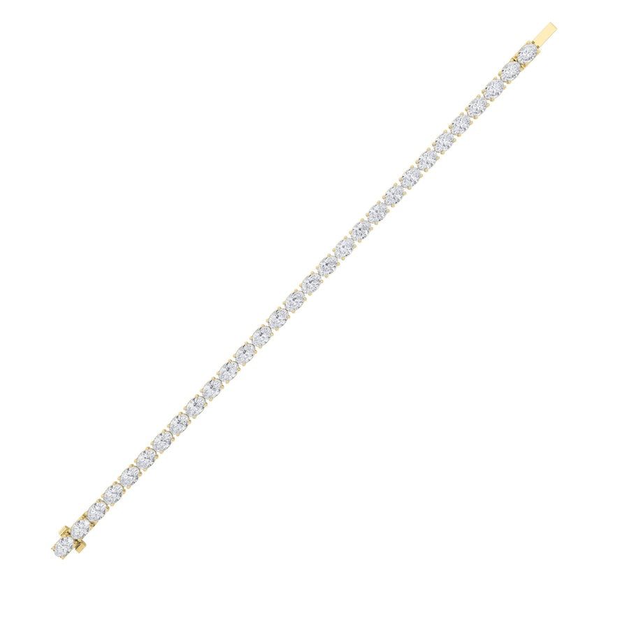 7CTW Oval Shaped Lab Grown Diamond (F/VS) Bracelet in 14K White Gold