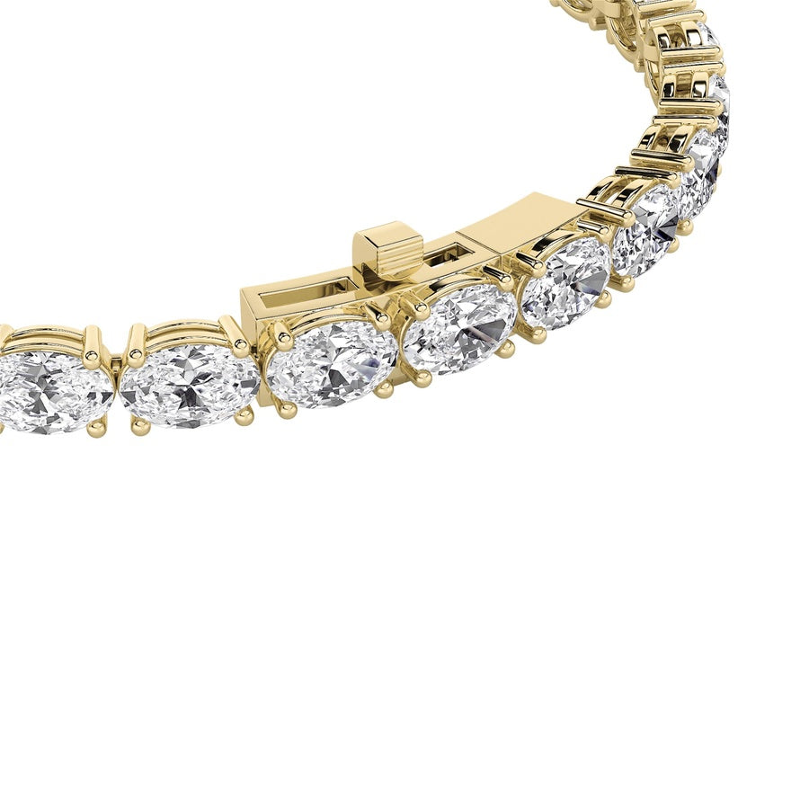 7CTW Oval Shaped Lab Grown Diamond (F/VS) Bracelet in 14K White Gold