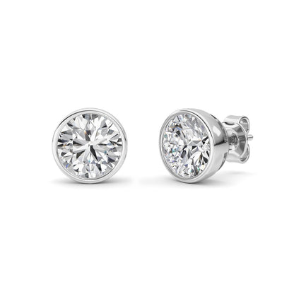 4CTW Round Shaped Lab Grown Diamond (F/VS) Earring in 14K White Gold