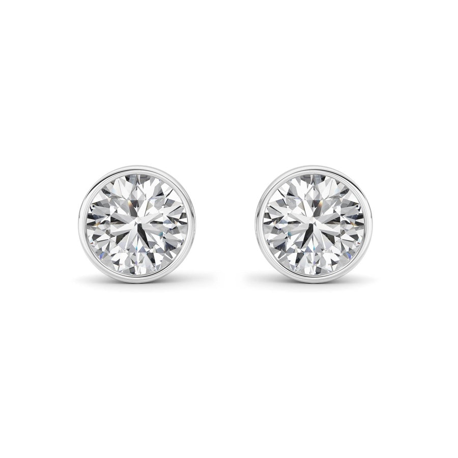4CTW Round Shaped Lab Grown Diamond (F/VS) Earring in 14K White Gold