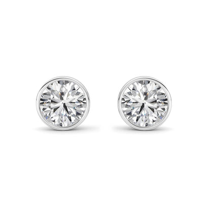 4CTW Round Shaped Lab Grown Diamond (F/VS) Earring in 14K White Gold