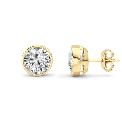 4CTW Round Shaped Lab Grown Diamond (F/VS) Earring in 14K White Gold