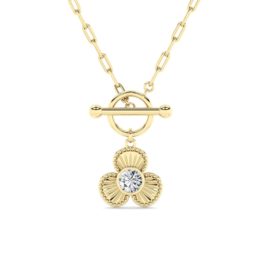1CTW Round Shaped Lab Grown Diamond (F/VS) Necklace in 14K White Gold