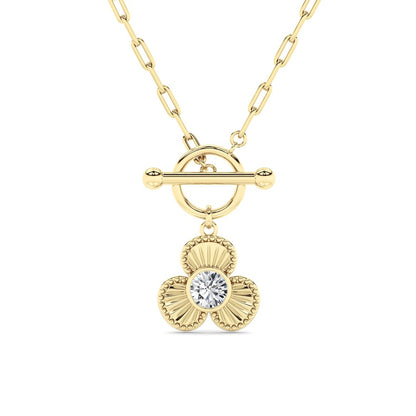 1CTW Round Shaped Lab Grown Diamond (F/VS) Necklace in 14K White Gold