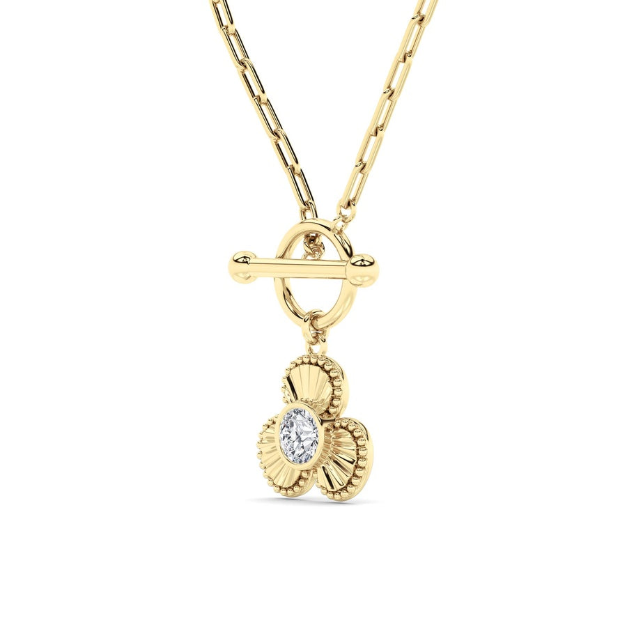 1CTW Round Shaped Lab Grown Diamond (F/VS) Necklace in 14K White Gold