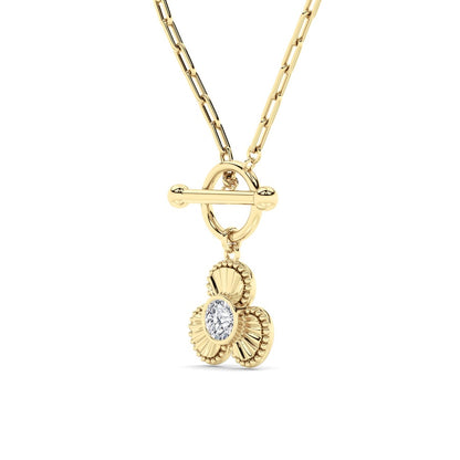 1CTW Round Shaped Lab Grown Diamond (F/VS) Necklace in 14K White Gold